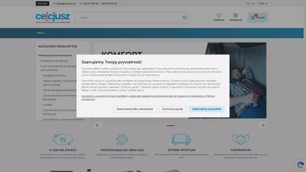 Części do klimatyzacji samochodowej | Sklep internetowy Sklepcelcjusz.pl - podgląd